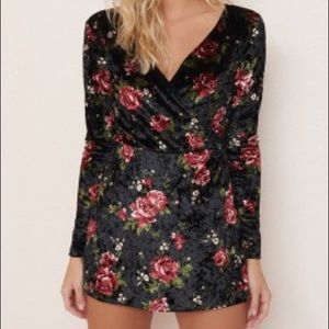 Garage velvet rose print romper